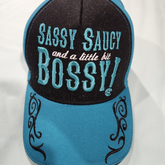 country sassy Accessories - Teal and Black Embroidered Women's Hat
